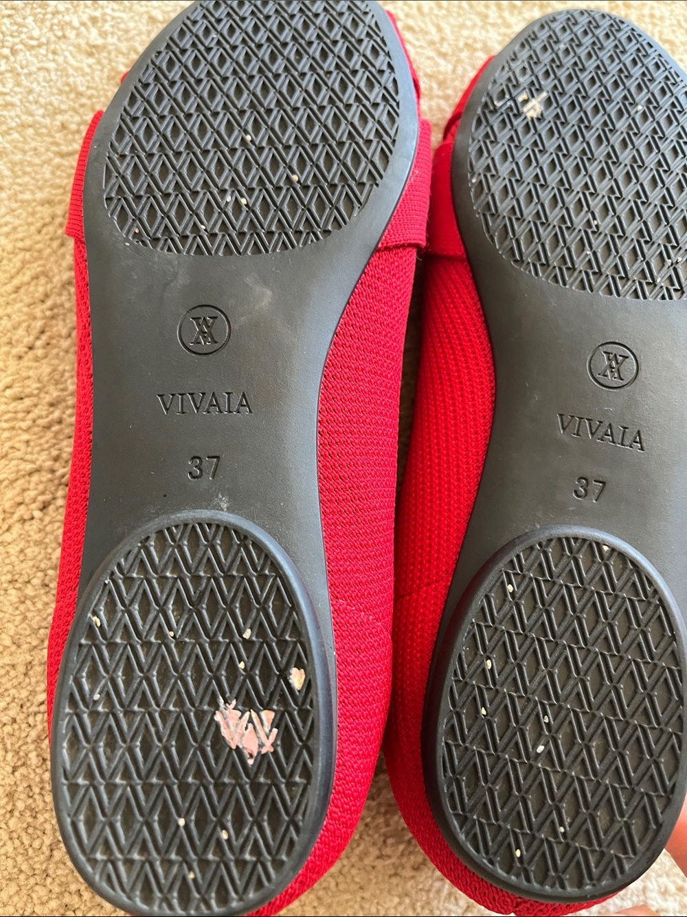 Vivaia Bibi Red Knot Ballet Flats - Women's Slip-Ons - size 37 - Picture 4 of 5